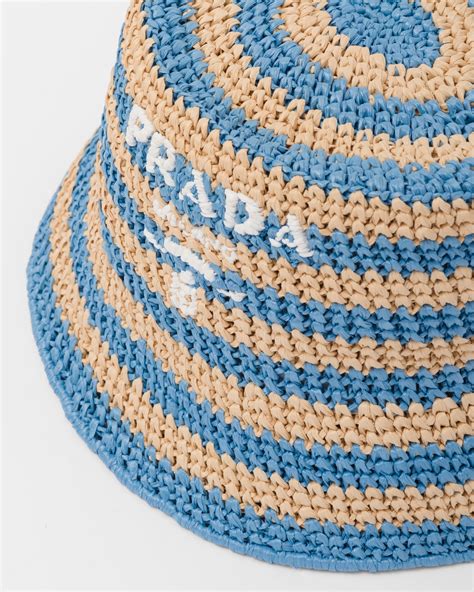 Prada Bob En Crochet, Femme, Fauve / Bleu Clair, Size S.